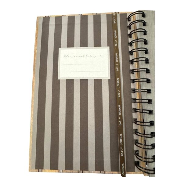 Penman Paper Spiral Journal With Hydrangea Floral Design On Woodgrain Cover Line - Picture 6 of 8